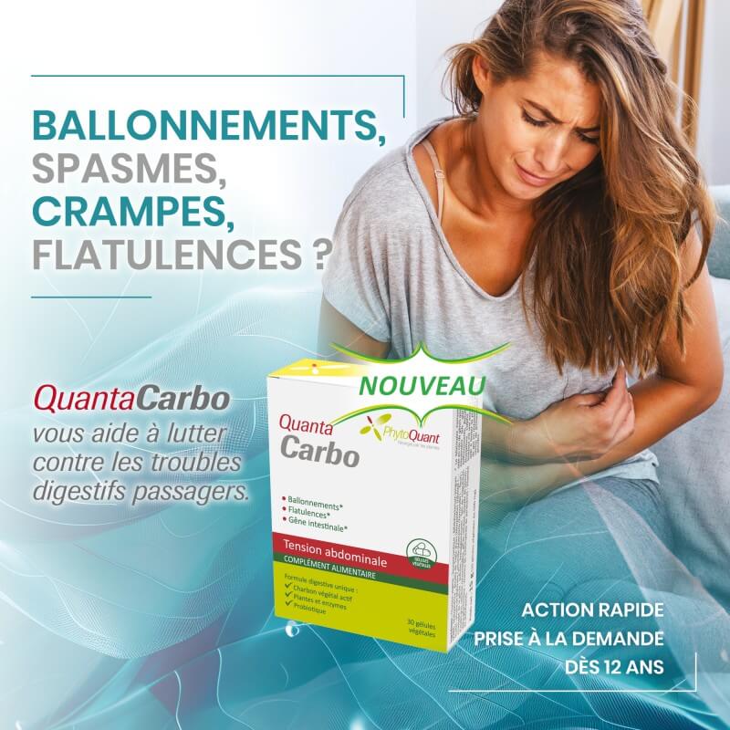 quantacarbo complement alimentaire contre les ballonnements et les spasmes